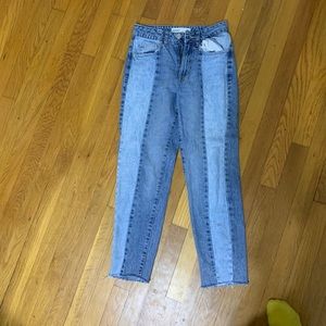Two tone denim high waisted